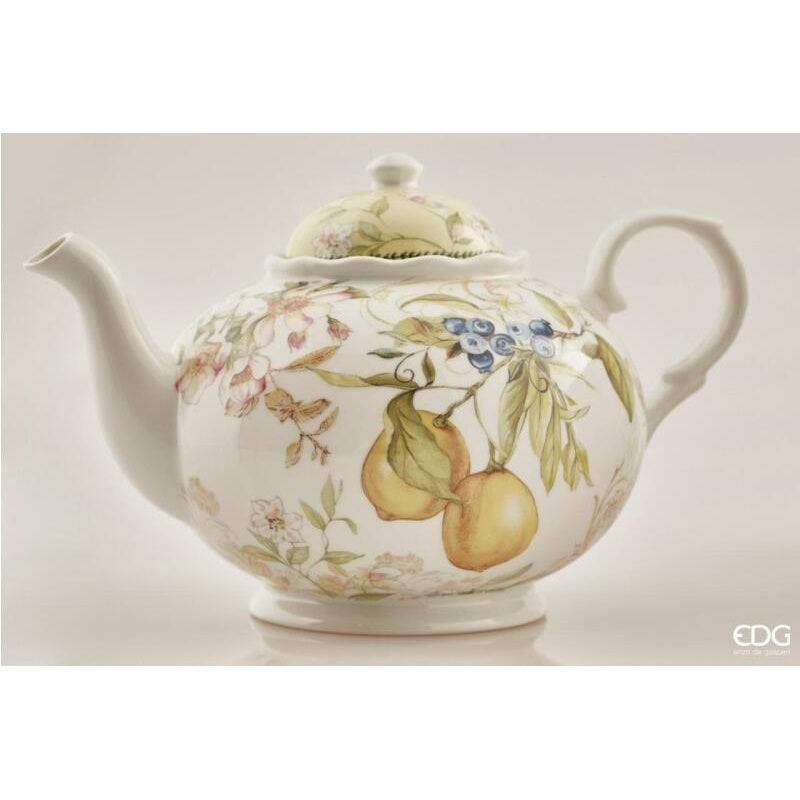 edg enzo de gasperi edg enzo de gasperi teiera porcellana h 14 cm d 15 cm 1080 ml confezione regalo giallo ean 8056372397387