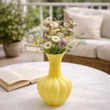 edg enzo de gasperi edg enzo de gasperi vaso flow sinuoso h 31 cm d 17 cm waterproof vetro satinato giallo ean 8059824630513