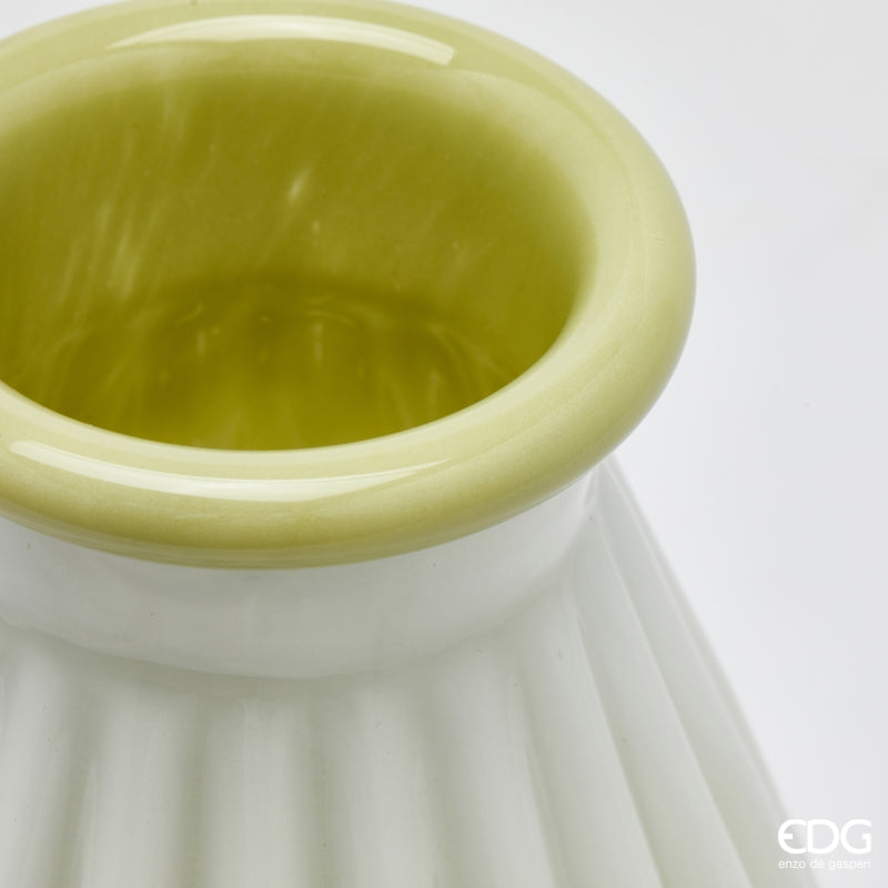 edg enzo de gasperi edg enzo de gasperi vaso righe con bordo h 28 cm d 23 cm waterproof vetro verde chiaro ean 8059824619235