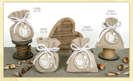 etm etm sacchetti ruota bag bomboniera portaconfetti 10 x 12 cm comunione avana 12 pz ean 8057500589100