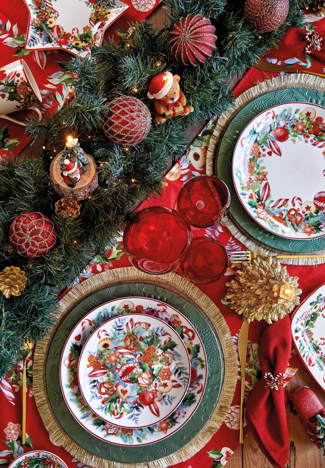 fade fade servizio di natale piatti penny 18 pz porcellana bianco rossa ean 8016175577225