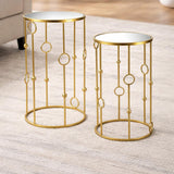 fade fade set 2 tavolini malibu orione 38 x 66 cm 33 x 58 cm oro ean 8016175574248