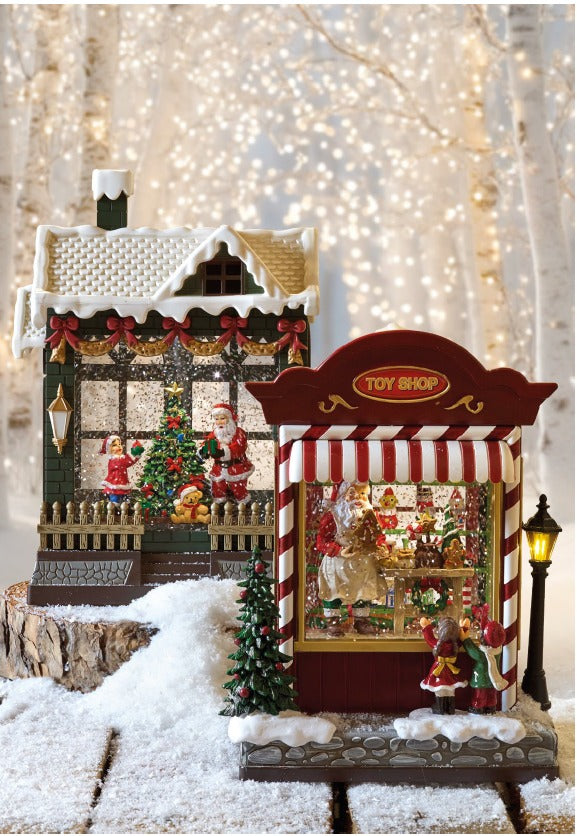 fade fade snowglobe casa di babbo natale con luci e musica 18 x 26 cm multicolor ean 8016175589433