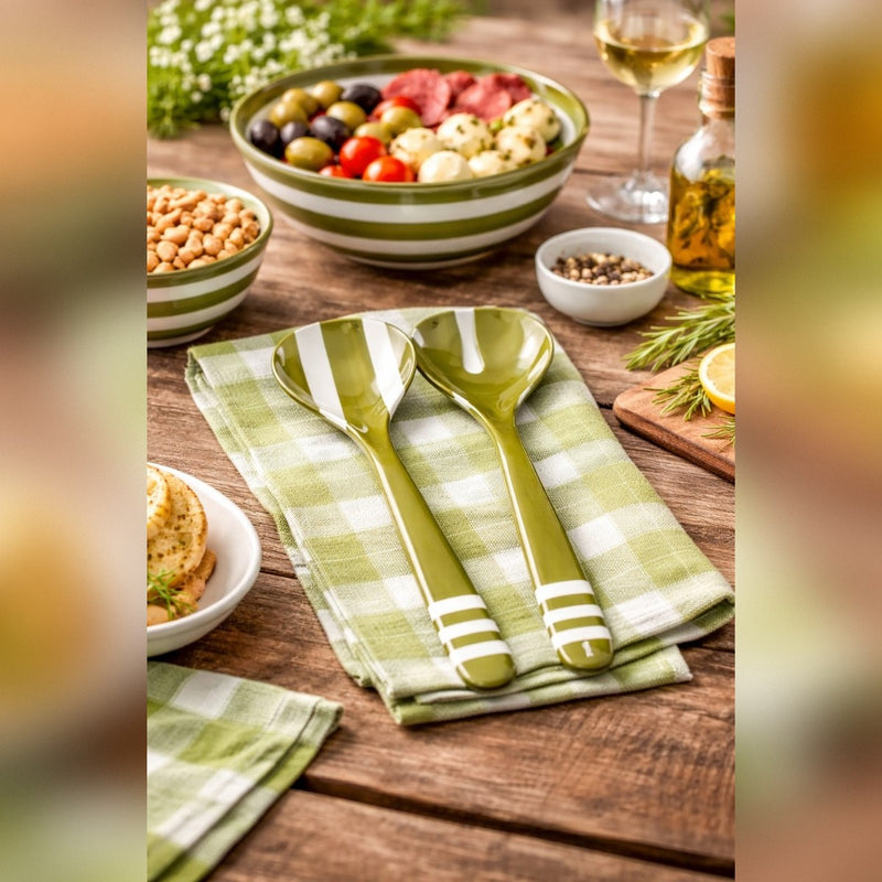 guzzini guzzini posate insalata riviera melamina 298 cm bianco verde ean 8008392427056