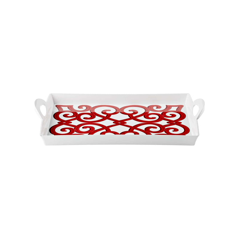 guzzini guzzini vassoio rettangolare natalizio harmonia melamina san con manici 335 x 54 cm table decor bianco rosso ean 8008392412601