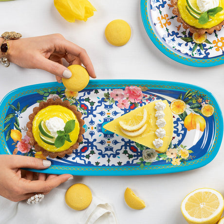 guzzini guzzini vassoio rettangolare piccolo flower lemon 395 x 165 x 25 melamina table decor ean 8008392368694