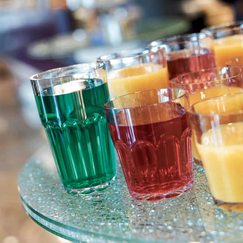 Bicchiere molato basso Guzzini Happy Hour 350 cc: design che cattura la luce, lavabile in lavastoviglie.