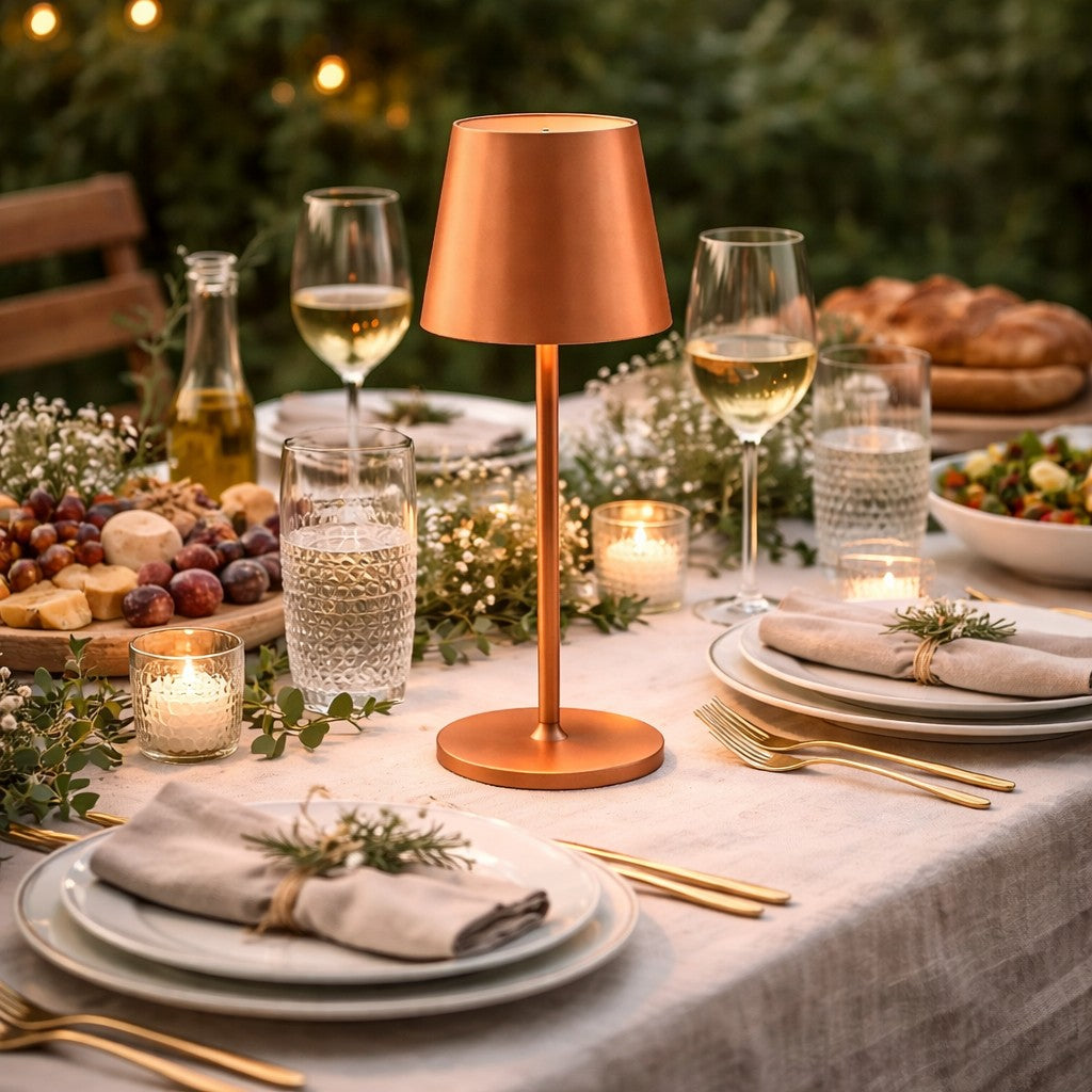 larcolaio larcolaio lampada led touch ricaricabile h 38 cm 10 x 10 cm ip54 round pro marrone ean 8051526263990