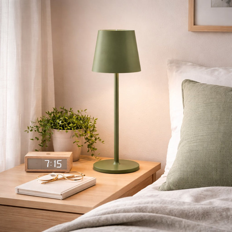 larcolaio larcolaio lampada led touch ricaricabile h 38 cm 10 x 10 cm ip54 round pro oliva ean 8051526263440
