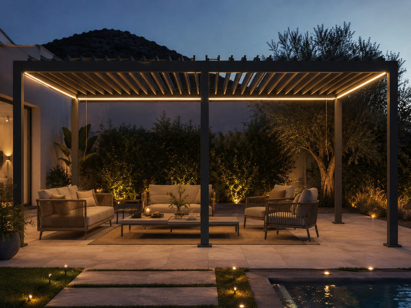 larcolaio larcolaio luci led in silicone 8x8 mm per pergola bioclimatica dimmer 3x6 m ean 8004944787791