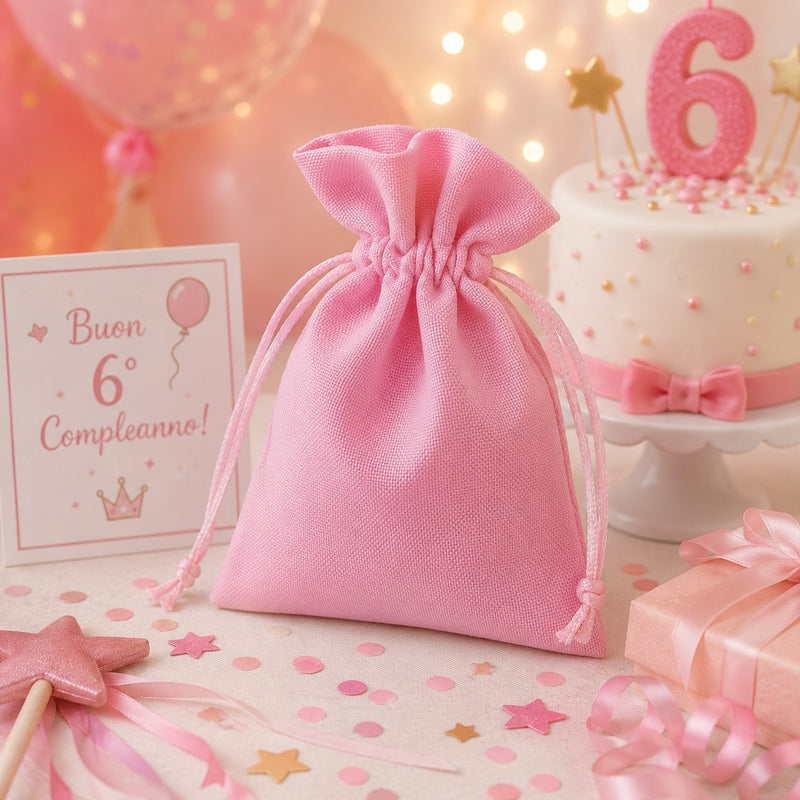 larcolaio larcolaio sacchetto tessuto 9x12 cm portacanfetti rosa bomboniera elegante 12 pz ean 8054751444219