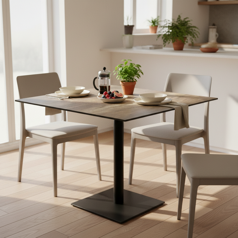 Piano tavolo HPL 70×70 cm sp. 10 mm finitura Country Velwood effetto legno naturale, antigraffio. Made in Italy per bar e ristoranti.
