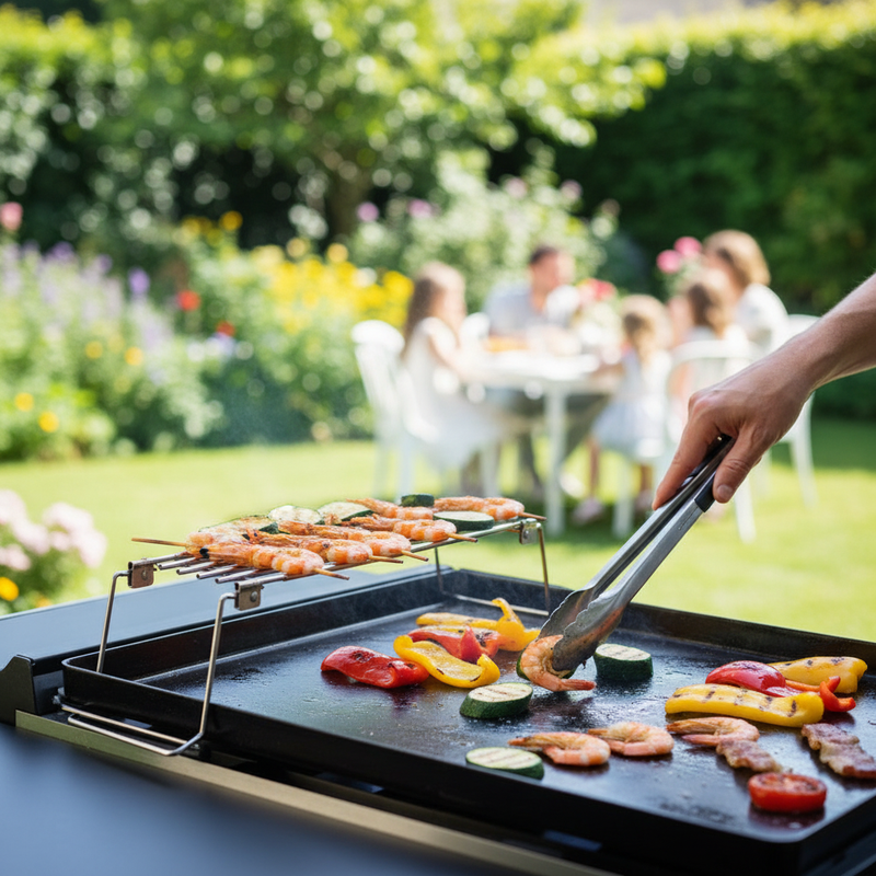 le marquier le marquier supporto vivande scorrevole in acciaio inox 36 63 x 13 cm repose aliments per plancha ean 3339380113855