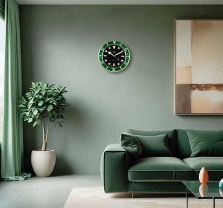 lowell lowell orologio da parete al quarzo cassa acciaio indici luminiscenti d 338 cm verde