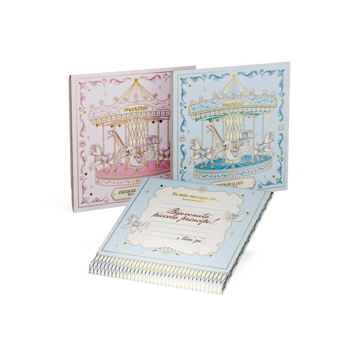 maxtris maxtris tavoletta di cioccolato al latte 70 gr con biglietto rosa ean 8022470876918