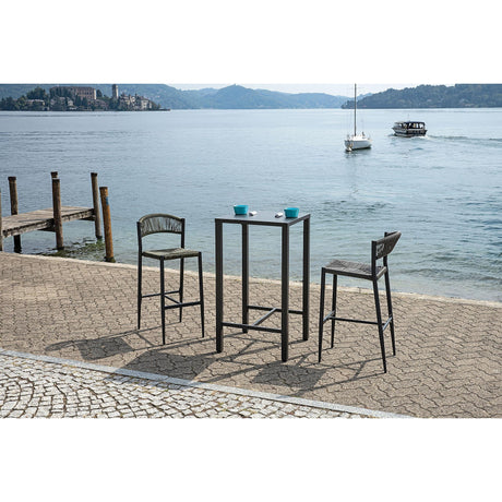 moia greenwood moia greenwood sgabello milano contract in alluminio antracite con corda paglia sgabello outdoor design moderno ean 8013054832956