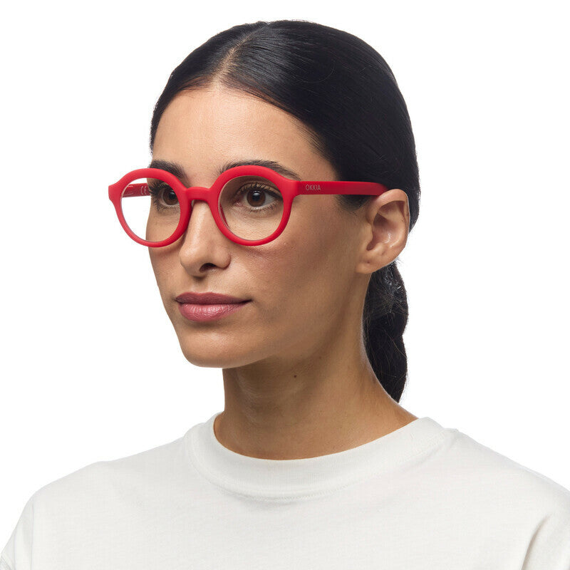 okkia okkia occhiale da lettura mod lauro premontato soft touch red diottrie 1 50 ean 8056211371042