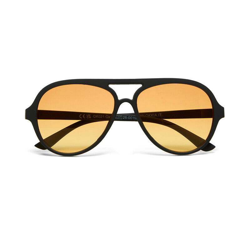 okkia okkia occhiale da sole premontato a forma di goccia mod alessio soft touch black lenti yellow ean 8056211375392
