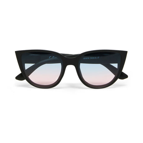 okkia okkia occhiale da sole premontato gatto lite mod silvia soft touch black lenti blue pink ean 8056211375354