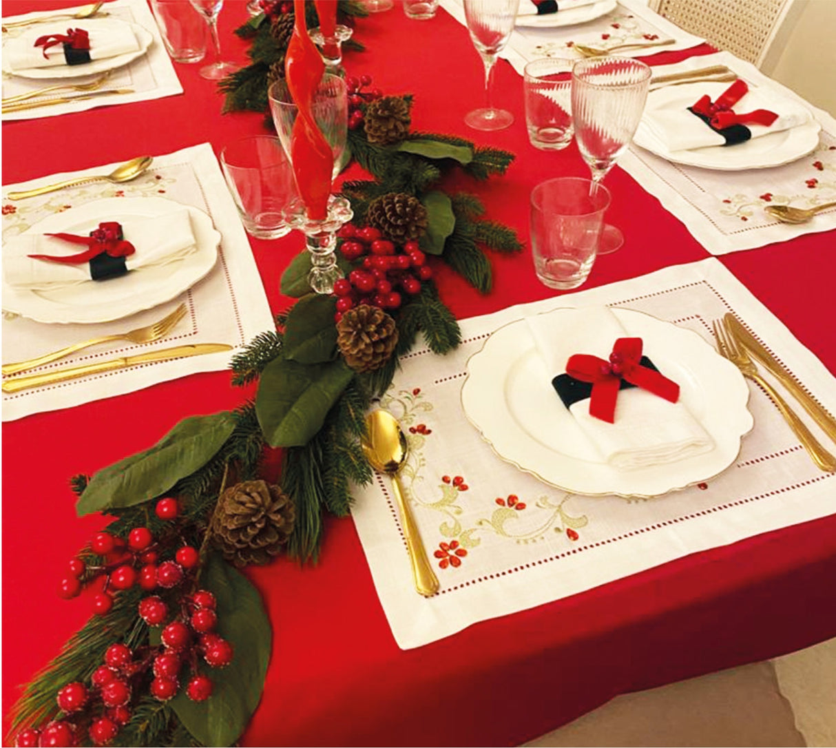 preziosa home preziosa home tovaglia velluto natale 140 x 240 cm tinta unita rosso ean 8050264110337