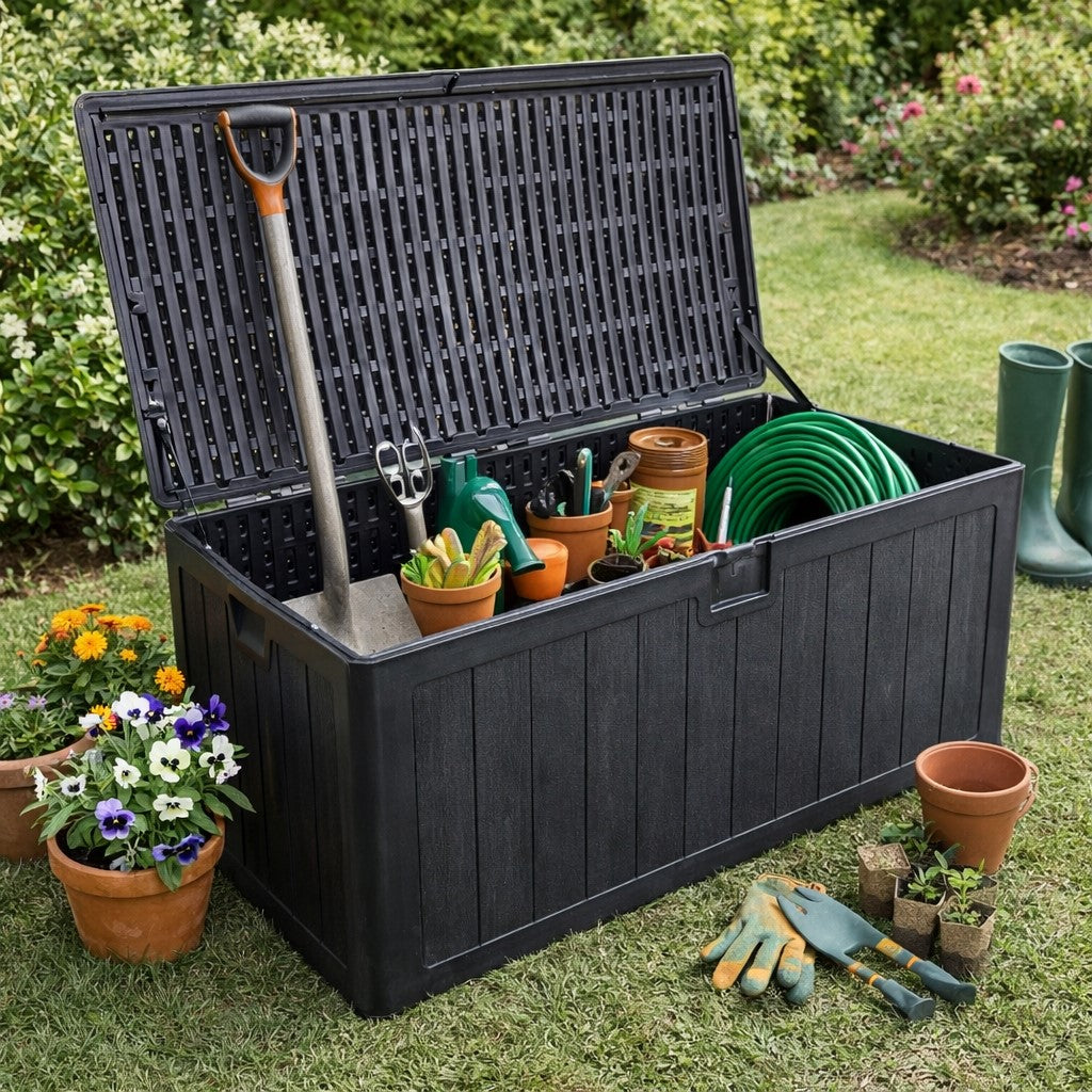 regalo italiano regalo italiano baule porta attrezzi giardinaggio 127 x 67 cm h 67 cm antracite ean 8057586207844