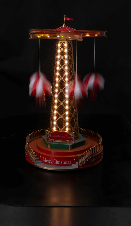 regalo italiano regalo italiano giostra natale con 59 led d 25 cm h 45 cm rosso ean 8057586155244