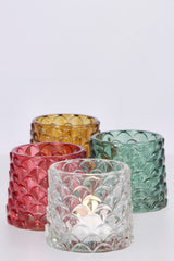 regalo italiano regalo italiano porta tealight ass d 8 cm h 7 cm vetro multicolor 1 pz ean 8057586098619