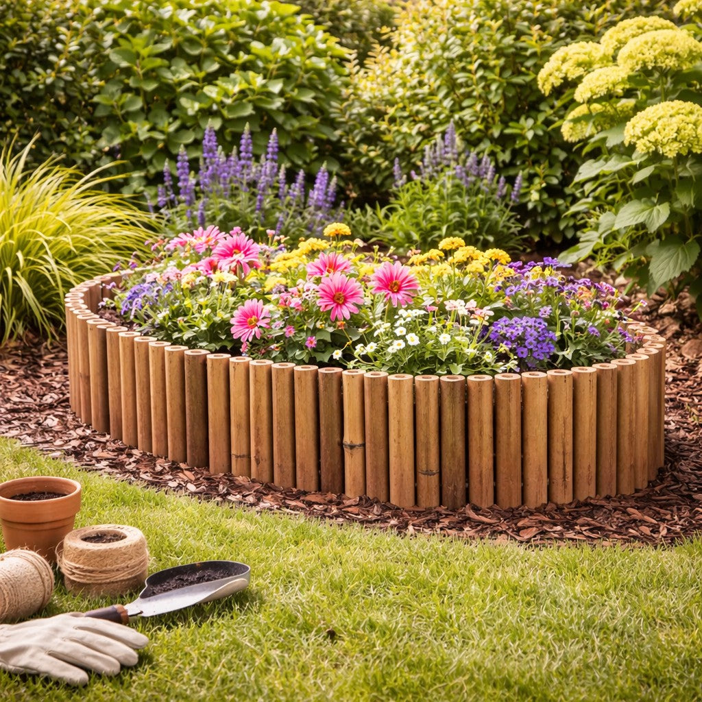 regalo italiano regalo italiano recinzione in bamboo 100 x15 cm bordura giardino naturale decorativa ean 8057586130470