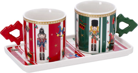 regalo italiano regalo italiano set 2 tazzine con vassoio di natale porcellana ass rosso bianco verde 1 pz ean 8057586117310