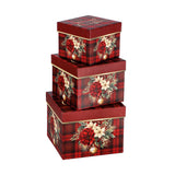 regalo italiano regalo italiano set 3 scatole quadrate di natale cartone ass rosso o verde 1 pz ean 8057586117495