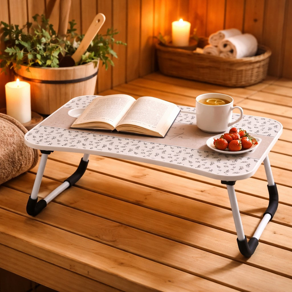 regalo italiano regalo italiano tavolino pieghevole con porta tablet mdf e ferro 60 x 40 cm h 26 cm colazione letto e divano 1 pz ean 8057586091160