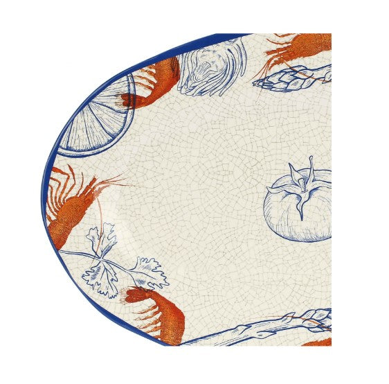 rose tulipani rose tulipani vassoio ovale ocean life melamina 45 x 30 cm ean 8018594611238