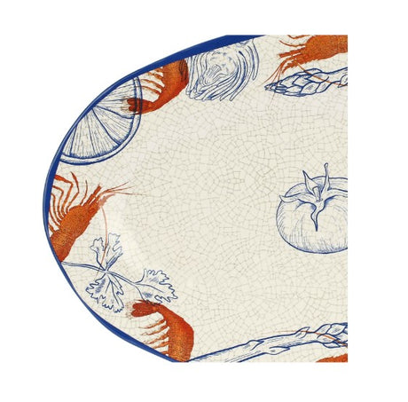 rose tulipani rose tulipani vassoio ovale ocean life melamina 45 x 30 cm ean 8018594611238