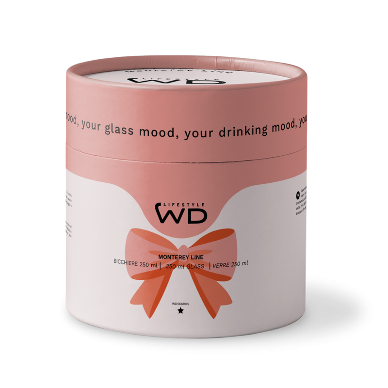 wd lifestyle wd lifestyle bicchiere vetro borosilicato cc 250 ml decoro fiocco rosa ean 8055035680583