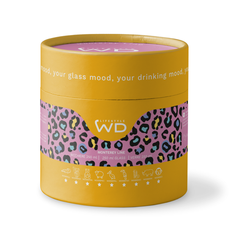 wd lifestyle wd lifestyle bicchiere vetro borosilicato cc 250 ml decoro scimmia ean 8055035680521