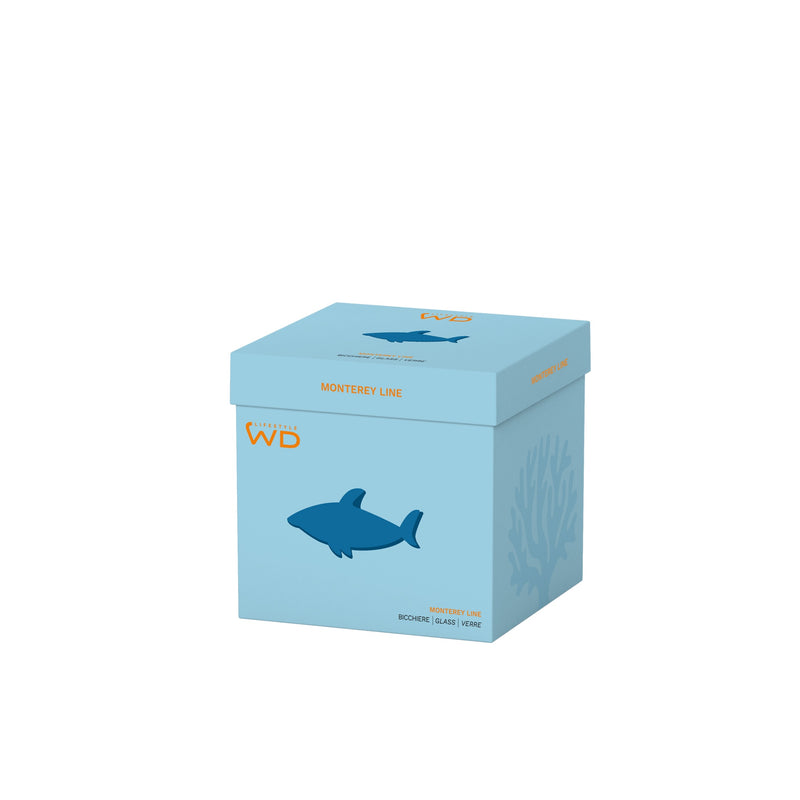 wd lifestyle wd lifestyle bicchiere vetro borosilicato cc 250 ml decoro squalo ean 8055035685281