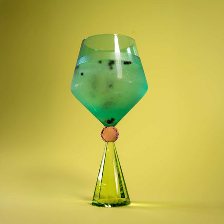 wd lifestyle wd lifestyle calice per gin tonic in verto base effetto diamante verde azzurro ean 8055035683973