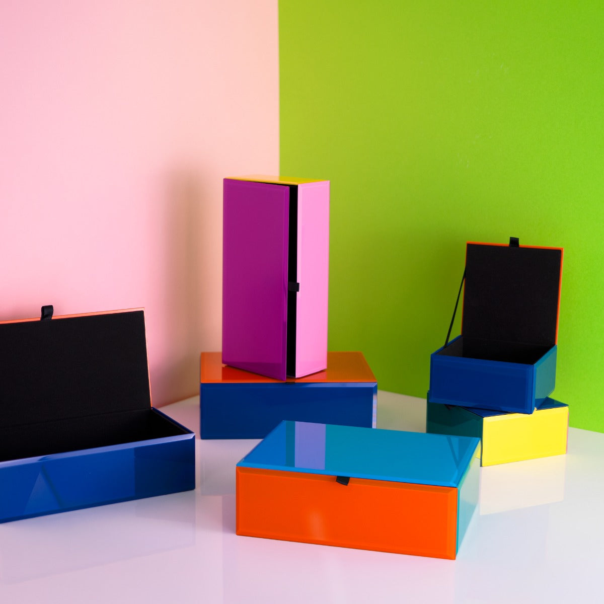 wd lifestyle wd lifestyle cofanetto in vetro 20 x 15 x 68 cm blu arancione ean 8055035680637