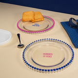 wd lifestyle wd lifestyle set 2 piattini d 195 cm in vetro decorazione moments of peace e sweet and slow rosa blu ean 8055035685021