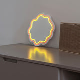 wd lifestyle wd lifestyle specchio decorativo con luci led 30 x 30 cm decoro onde ean 8053300577972