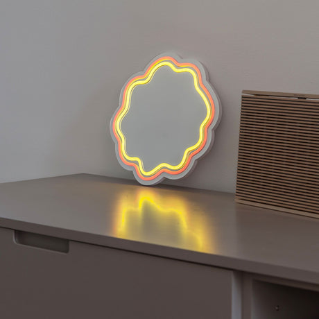 wd lifestyle wd lifestyle specchio decorativo con luci led 30 x 30 cm decoro onde ean 8053300577972