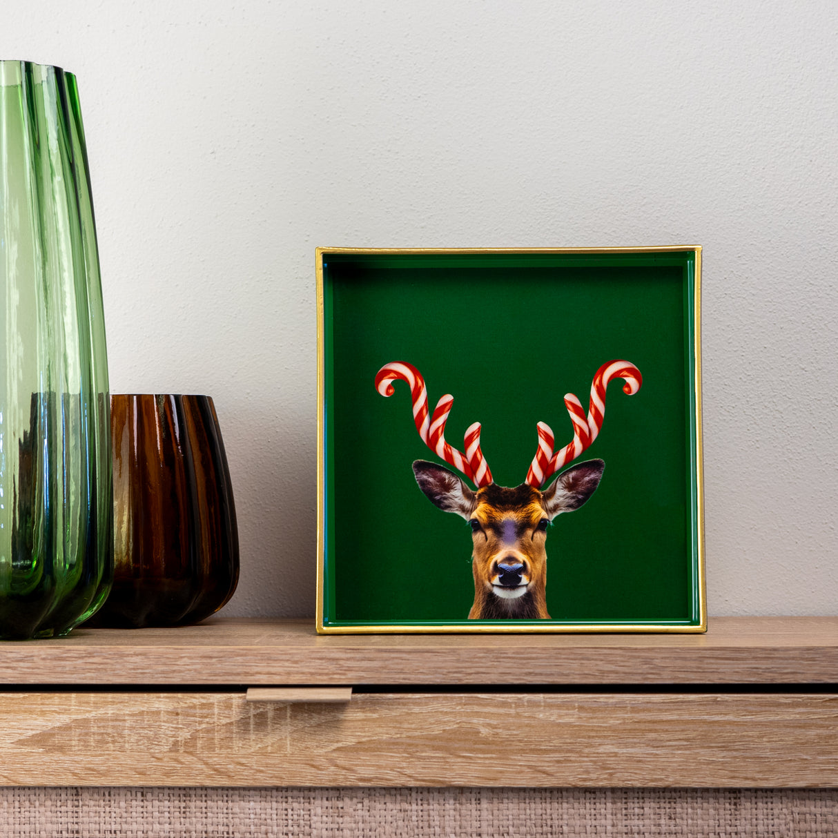 wd lifestyle wd lifestyle vassoio svuota tasche quadrato 20 x 20 cm decoro corna candy cane natale ean 8053300577859