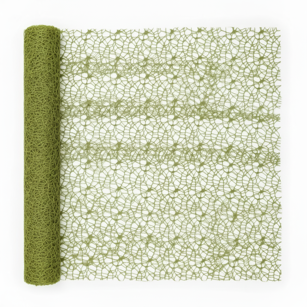 Rete polycotton per composizioni floreali, bomboniere e decorazioni. ARPIMEX H 48 cm × 5 mt, colore verde ean 8018318173592