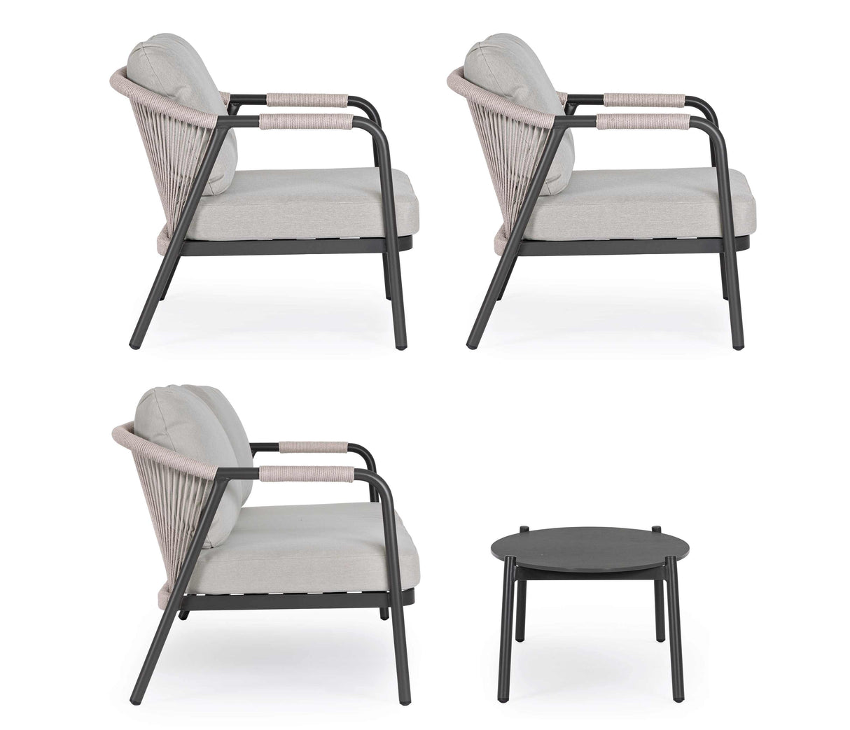bizzotto bizzotto set salotto miravet divano 2 poltrone e tavolino antracite ean 8051836669000