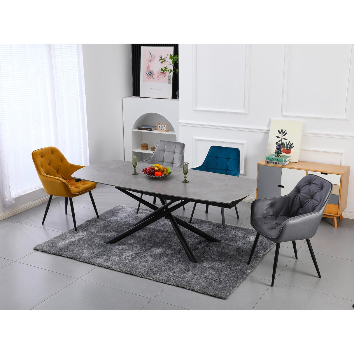 di mo di mo tavolo allungabile ryder 140200x90x76 cm top in ceramica grigio marmorizzato lucido ean 8010402491179