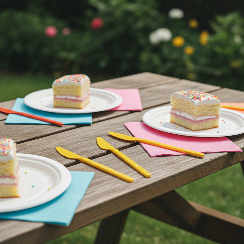 Coltelli monouso gialli Dopla in plastica alimentare resistente, conf. 20 pz: igienici, pronti all'uso. Ideali per feste, picnic e catering.