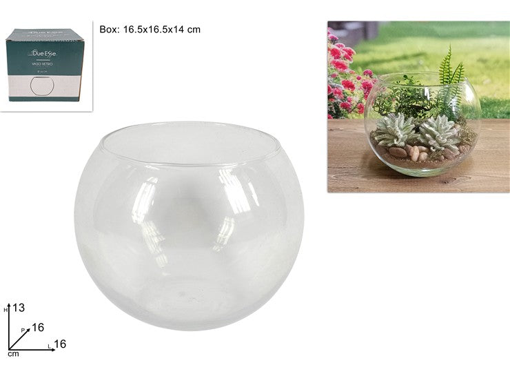 due esse distribuzioni due esse distribuzioni vaso palla vetro d 16 cm h 13 cm natural scatola regalo ean 8034048144336