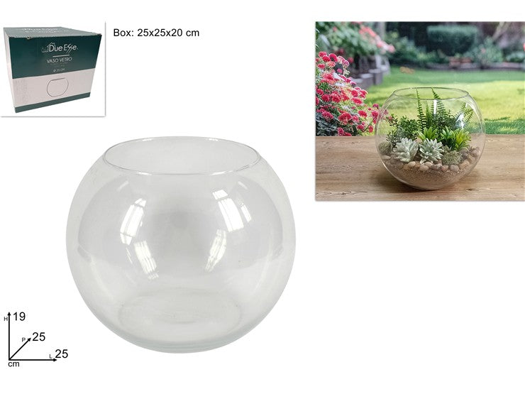 due esse distribuzioni due esse distribuzioni vaso palla vetro d 25 cm h 19 cm natural scatola regalo ean 8034048144350
