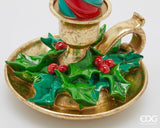 edg enzo de gasperi edg enzo de gasperi candela a led con piattino di natale h 45 cm d 18 cm verde rosso ean 8059824563415