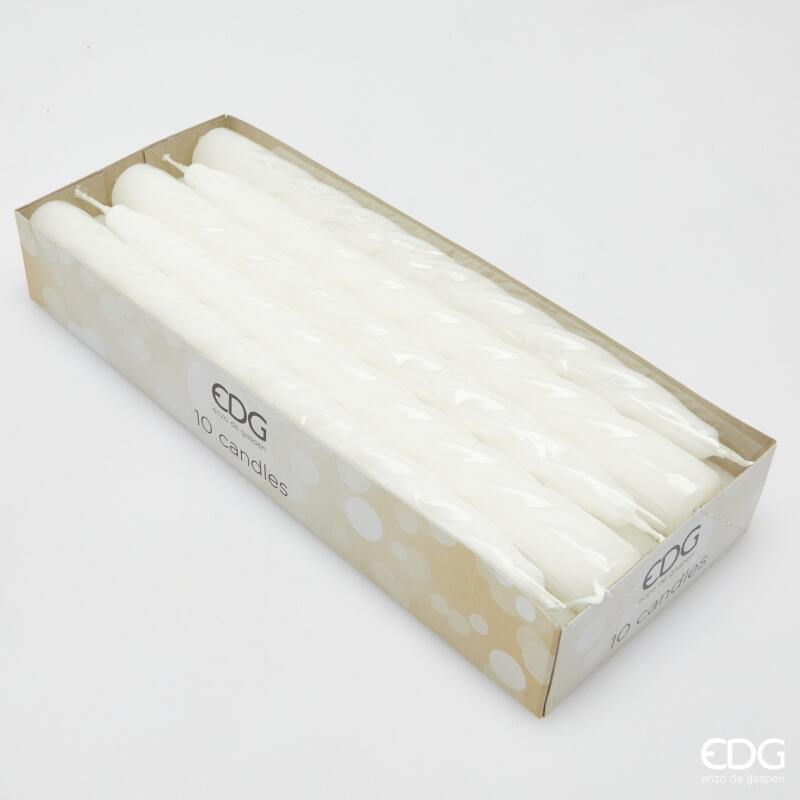 edg enzo de gasperi edg enzo de gasperi candela stelo twist h 23 cm d 22 mm cf 10 pz bianco ean 8059824153418